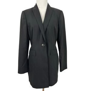 Calvin Klein Black Blazer Jacket Size 8 Single Button Career Classic Set